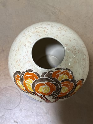 Lot 13 - Clarice Cliff, 'Patina Tree Orange' a shape 370 globe vase, 1930s