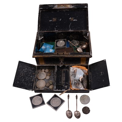 Lot 308 - Collection of British and overseas coins, some silver content, and other items.