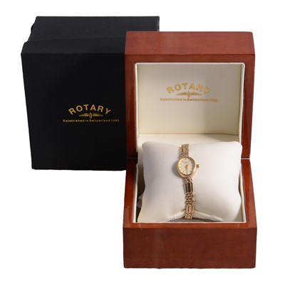 Lot 470 - Rotary – a lady’s 9 carat yellow gold quartz bracelet wristwatch.