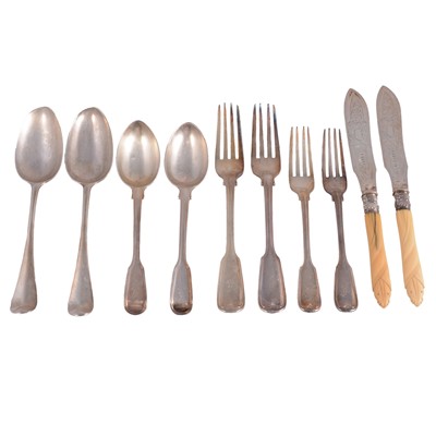 Lot 351 - Mixed silver cutlery