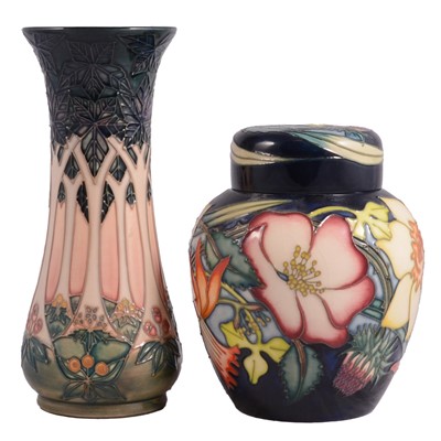 Lot 7 - Moorcroft pottery Golden Jubilee ginger jar and a Cluny vase