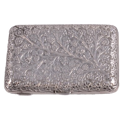 Lot 272 - White metal cigarette case.