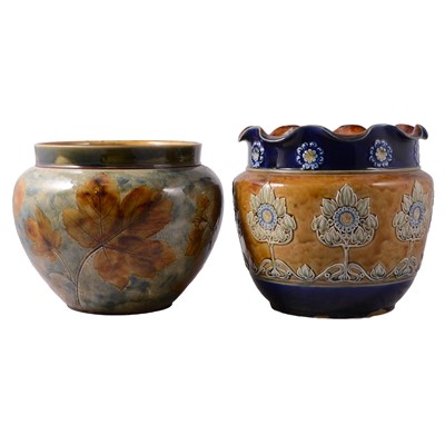 Lot 103 - Doulton Lambeth, two stoneware jardinieres