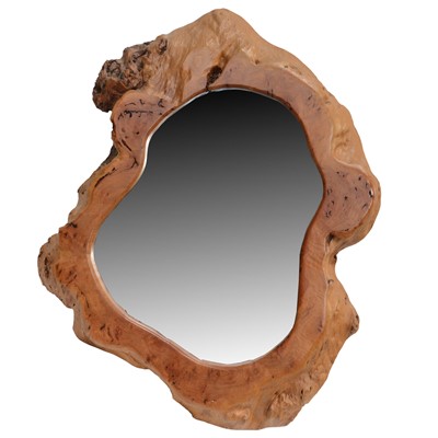 Lot 241 - Contemporary Australian wall mirror, cut from Ghost Gum burl wood