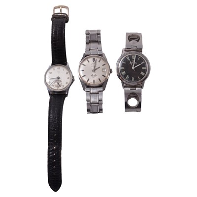 Lot 448 - Three gentlemen's vintage wristwatches, Oris, Rotary, Bulova Accutron.
