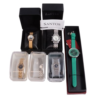 Lot 487 - Forty-one ladies' automatic, manual wind, and quartz wristwatches, mostly new and unworn.