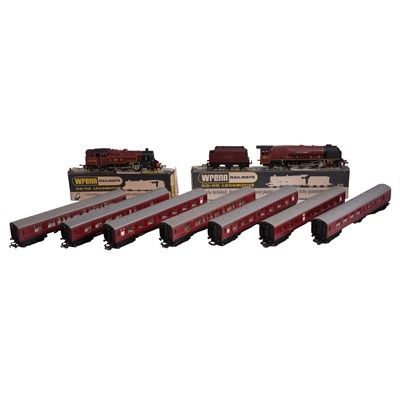 Lot 210 - Wrenn OO gauge scale model railway - two locomotives and seven Hornby coaches.