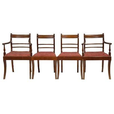 Lot 484 - Set of eight Regency style mahogany dining chairs