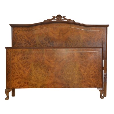 Lot 425 - Burr walnut reproduction bedroom suite