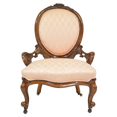 Lot 460 - Victorian stained walnut nursing chair