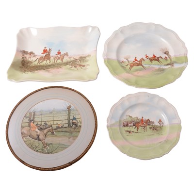 Lot 82 - Charles Simpson for Royal Doulton, a collection of Hunting series plates, and other Hunting related ceramics