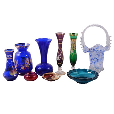 Lot 124 - Small collection of coloured glass