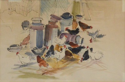 Lot 250 - David Weston, Stamford Market, and another study of Chickens