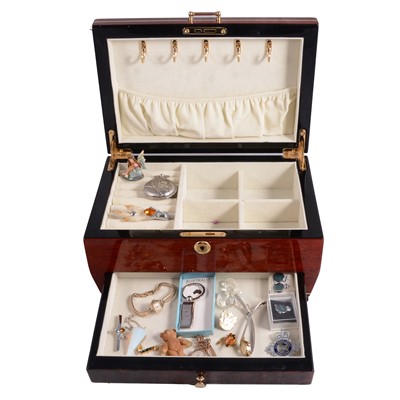 Lot 555 - Gold and other vintage wristwatches, pocket watch, costume jewellery, badges, and pins.