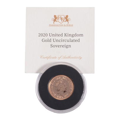 Lot 336 - Harrington & Byrne – 2020 UK Gold Uncirculated Full Sovereign Coin, Elizabeth II.
