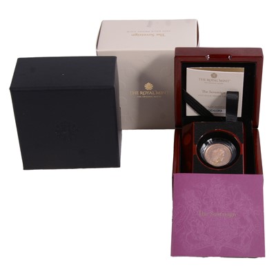 Lot 348 - Royal Mint - 2022 Platinum Jubilee Gold Proof Full Sovereign Coin, Elizabeth II.