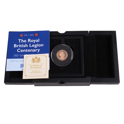 Lot 339 - The 2021 Royal British Legion Centenary Gold Proof Full Sovereign Coin, Elizabeth II.