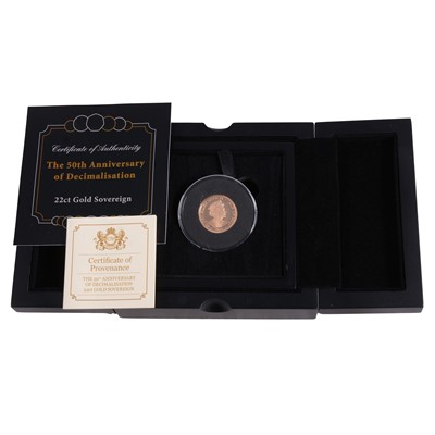 Lot 344 - The 2021 50th Anniversary of Decimalisation Gold Proof Full Sovereign Coin, Elizabeth II.