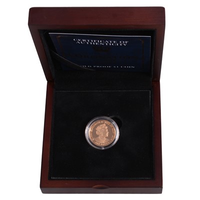 Lot 331 - The 2018 Queen’s Coronation 65th Anniversary Gold Proof £1 Coin.
