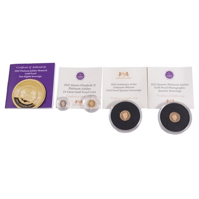 Lot 337 - Four Gold Proof and Gold Coins.