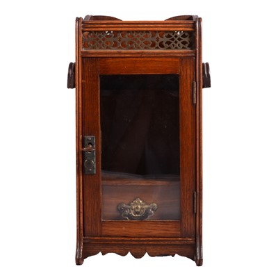 Lot 128 - Small Victorian oak smoker's cabinet