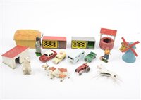 Lot 1231 - Lead painted figures and scenery; including...