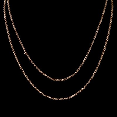 Lot 280 - A yellow metal guard chain.