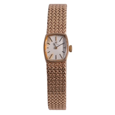 Lot 461 - Omega - a lady's vintage 9 carat yellow gold manual wind bracelet wristwatch.