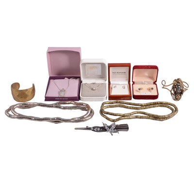 Lot 472 - A collection of costume and some white metal jewellery.