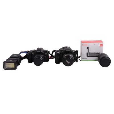 Lot 238 - Canon EOS 5000 and other camera equipment and a spotting scope