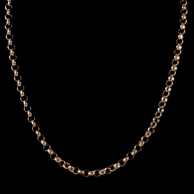 Lot 291 - A 9 carat yellow gold chain link necklace.