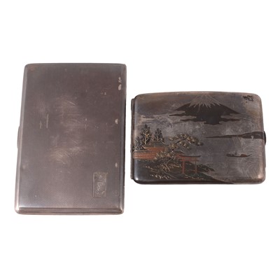Lot 72 - Japanese silver cigarette case and another