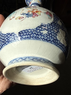 Lot 24 - Chinese polychrome bottle vase