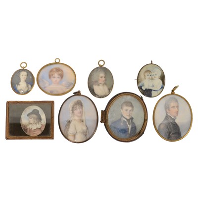 Lot 108 - A collection of eight portrait miniatures
