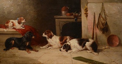 Lot 141 - Attributed to George Armfield (1840-1878), Four spaniels