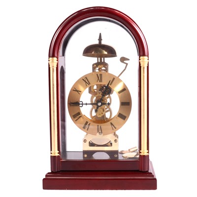 Lot 207 - Modern skeleton mantel clock, Franz Hermle type