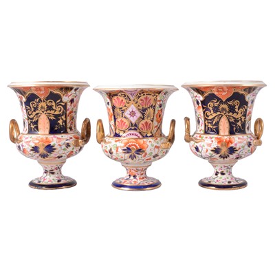 Lot 7 - Three Derby campana shape vases