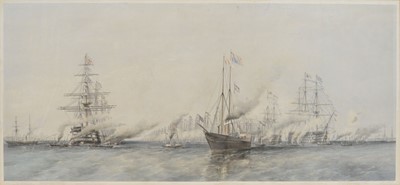 Lot 160 - After Oswald Walters Brierly, The Naval Review, a pair of lithographs