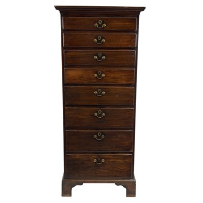 Lot 211 - Tall George III mahogany chest of drawers
