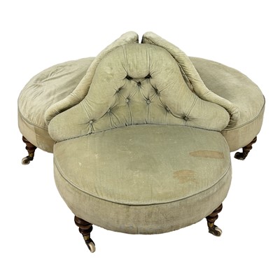 Lot 230 - Victorian walnut ‘indiscreet’ sofa