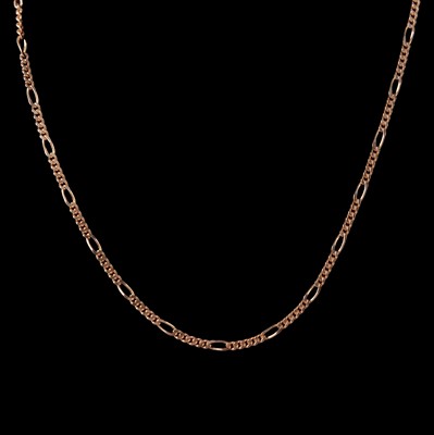 Lot 285 - A 9 carat yellow gold chain link necklace.