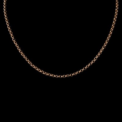 Lot 293 - A yellow metal chain link necklace.
