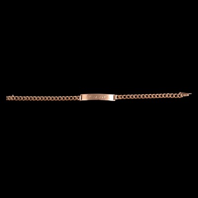 Lot 262 - A yellow metal identity bracelet.