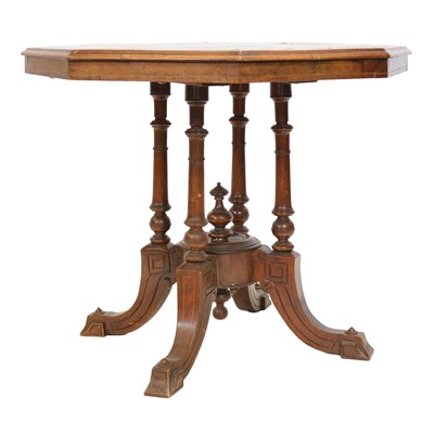Lot 501 - Victorian burr walnut and amboyna banded centre table