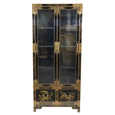 Lot 435 - Chinese lacquered display cabinet, modern
