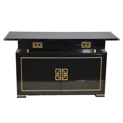 Lot 383 - Chinese lacquered sidetable/ cupboard, modern