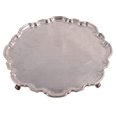 Lot 366 - Large silver presentation salver