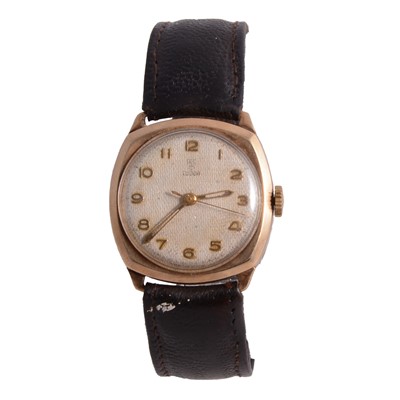 Lot 435 - Tudor - a gentleman's vintage 9 carat yellow gold manual wind wristwatch.