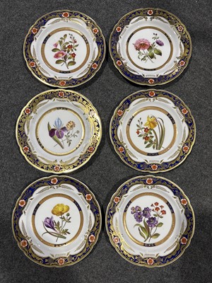 Lot 6 - Spode porcelain botanical dessert service
