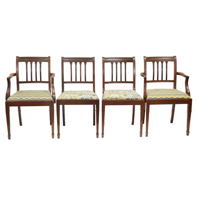 Lot 426 - Set of twelve mahogany dining chairs, 20th Century